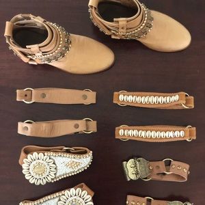 Dear Milu real leather ankle boot with 5 harnesses